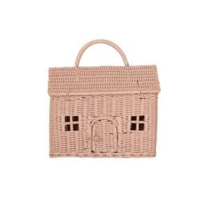 Panier en rotin maison Casa Clutch rose Olli Ella